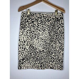 Ann Taylor Loft Women's Size 6 Leopard Print Beige Skirt